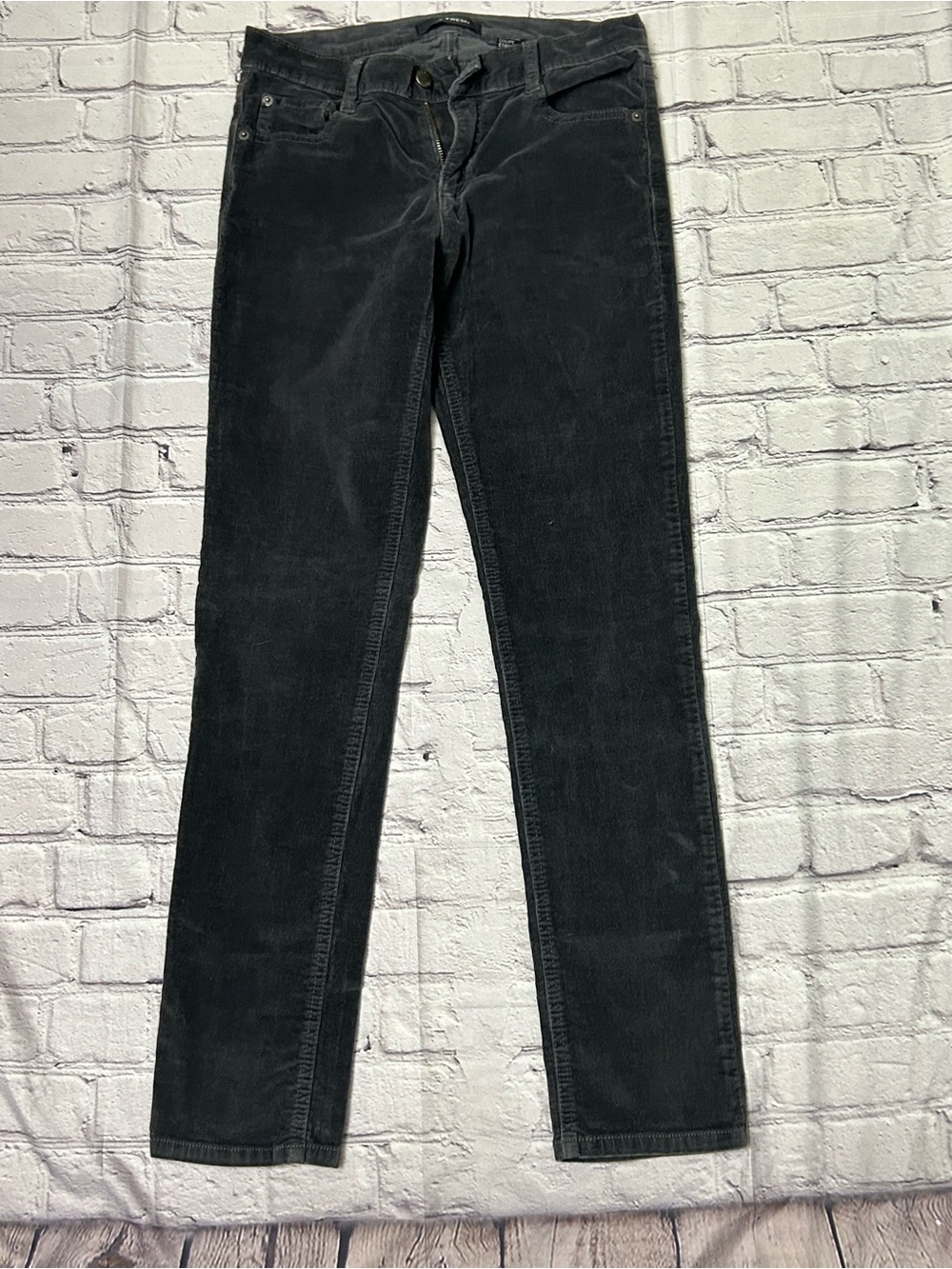 Joe Fresh Women's Dark Gray Skinny Corduroy Pants
